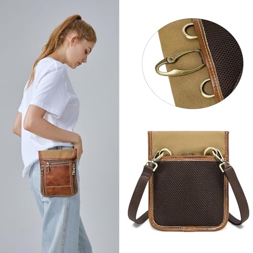 LANNSYNE Full Grain Leather Travel Wallet, Leather Cell Phone Belt Bag, Waist Pack Pouch, Neck Wallet Travel Pouch and Passport Holder for Men and Women Keep Valuables Safe - color: Yellow