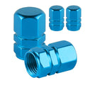 Alpmosn Aluminum Tire Stem Valve Caps Wheel Valve Covers Car Dustproof Tire Cap Cover Accessories, Universal for SUV, Car, Bike and Motorcycle，Hexagon Shape (4PCS Light Blue) - color: Light Blue