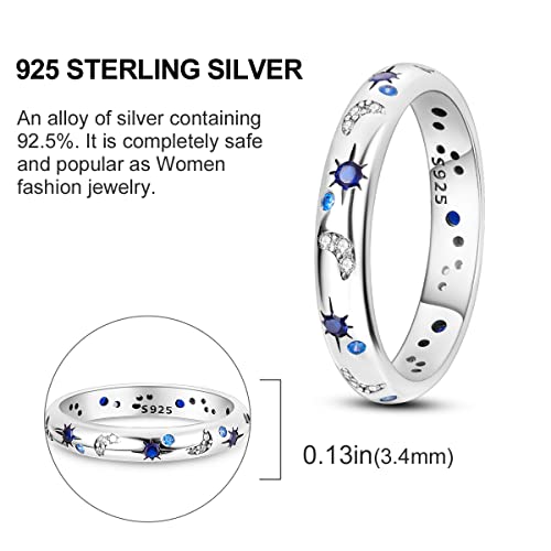 Hapour 925 Sterling Silver Ring for Women,Eternity Gorgeous Rings Stackable Rings for Women as Gifts Ring Size 4-11 - color: A