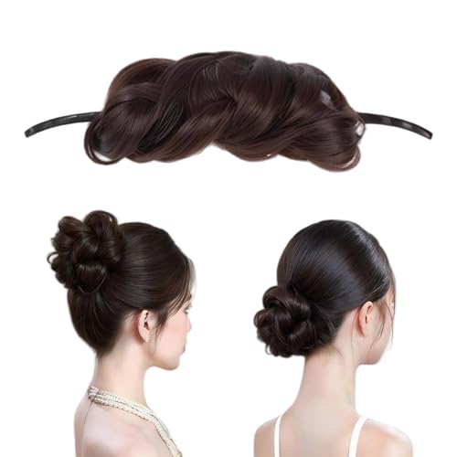 erioctry Hair Bun Maker Donut Shaped Hair Tool for Chignon Updo Lazy Hair Styling Accessory Dark Brown