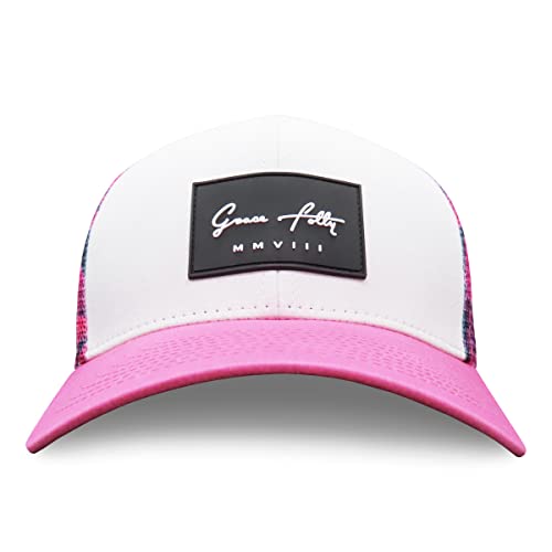 Grace Folly Beach Trucker Hats for Women- Snapback Baseball Cap for Summer - color: Pink Rose