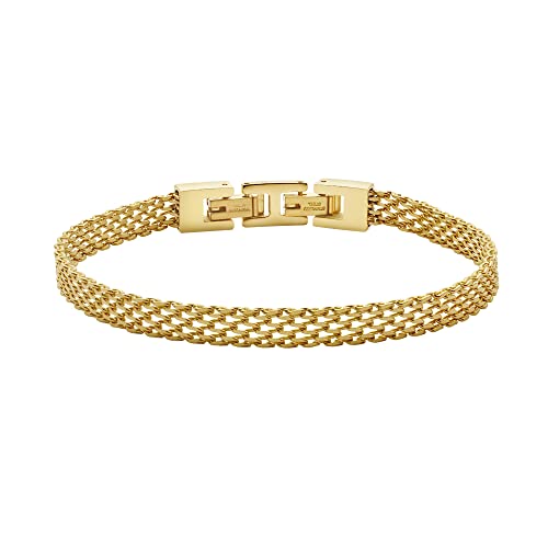 Geoffrey Beene Stainless Steel 6mm Italian Mesh Link Bracelet 8.5Inches - color: Gold