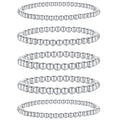 XIANNVXI 5PC Platinum Plated Silver Beaded Bracelet for Women Stretch Elastic Stackable Bead Ball Bracelet Trendy Set Women Dainty Jewelry - color: Silver A