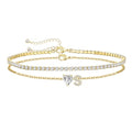 Gold Initial Ankle Bracelets for Women Waterproof 14K Gold Filled Layered Anklets for Women Non Tarnish Women's Anklets Adjustable Large Ankle Summer Beach Foot Jewelry - style: Gold-S