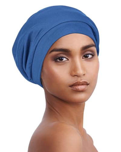 Alnorm Jersey Sleep Cap Girls Breathable Slouchy Beanie Ocean Blue - color: Ocean Blue