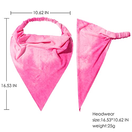 Vercret 6 Pack Hair Scarf Headband for Women Elastic Bandana Head Scarf Large Boho Triangle Kerchief with Clips Non Slip Scarves - color: N Splash Ink