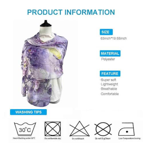 Xyueanlo Scarfs for Women Fashion Scarves Print Pattern Lightweight Sunscreen Scarf Wraps Shawls - color: Peony Purple
