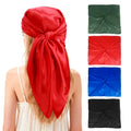 Ciormis 35" Silk Head Scarf for Women, 4 Pcs Satin Hair Scarf Square Silk Bandana Top Neck Scarves Hair Wraps for Sleeping - color: K1-solid-set5