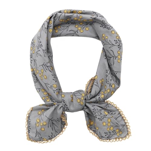 Large Cotton Bandanas for Women, 27 x 27 inch Hair Neck Scarf, Headband Square Scarf - color: Little Yellow Flower in Stone