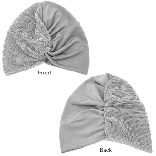 XYIYI Chemo Headwear Turban for Women, Cancer Patients Head Wrap Cover Hat for Hair Loss - color: Light Gray
