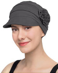 Hachapy Soft Newsboy Cap for Women Slip on Headwear Summer - color: Dark Grey