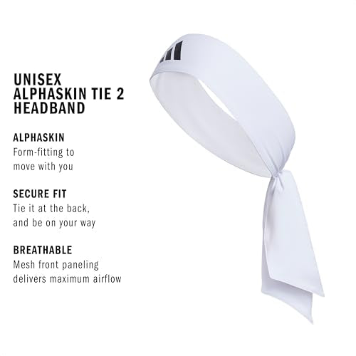 adidas Alphaskin Tie Headband - color: Tie/2/White/Black