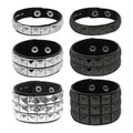 Adjustable Leather Bracelets, Leather Wrap Bracelets Leathers Cuff Bracelet Leathers Wristband for Women for DIY Craft Jewelry Making - style: Punk