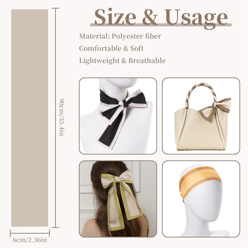QIUTIMIY 4 Pack Purse Scarf Handbags Skinny Twill Hair Scarves Narrow Neck Scarf Band Women Fashion Accessories Bag Charms - color: Style 3-2