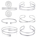 BROCC 6pcs Gold Arm Cuff Bracelet Set for Women Adjustable Coil Swirl Upper Cuff Bracelet Jewelry - color: B