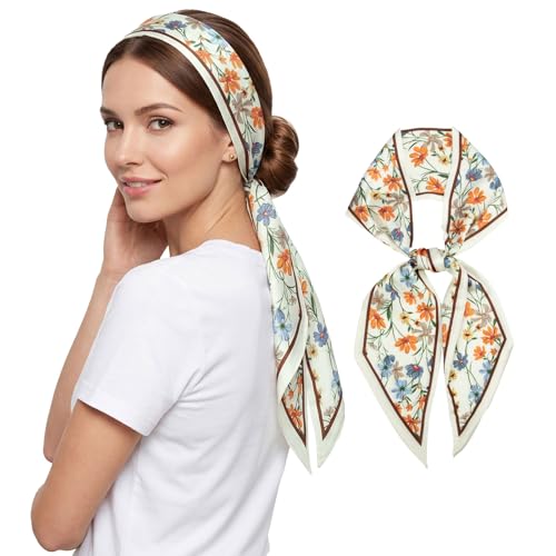 RIIQIICHY Hair Scarf for Women Like Silk Scarves Headband Neck Scarfs Twilly Purse Accessories - color: C001