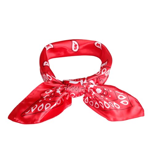 35” Satin Large Square Head Scarves-Like Silk Satin Scarf for Hair Wrapping at Night Bandana Square Scarf for Sleeping - color: Little Water Drop-red