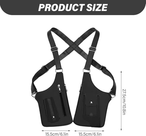 Premium Leather Shoulder Bag, Double Shoulder Armpit Bag, Anti-Theft Hidden Adjustable Strap Holste, Underarm Strap Wallet
