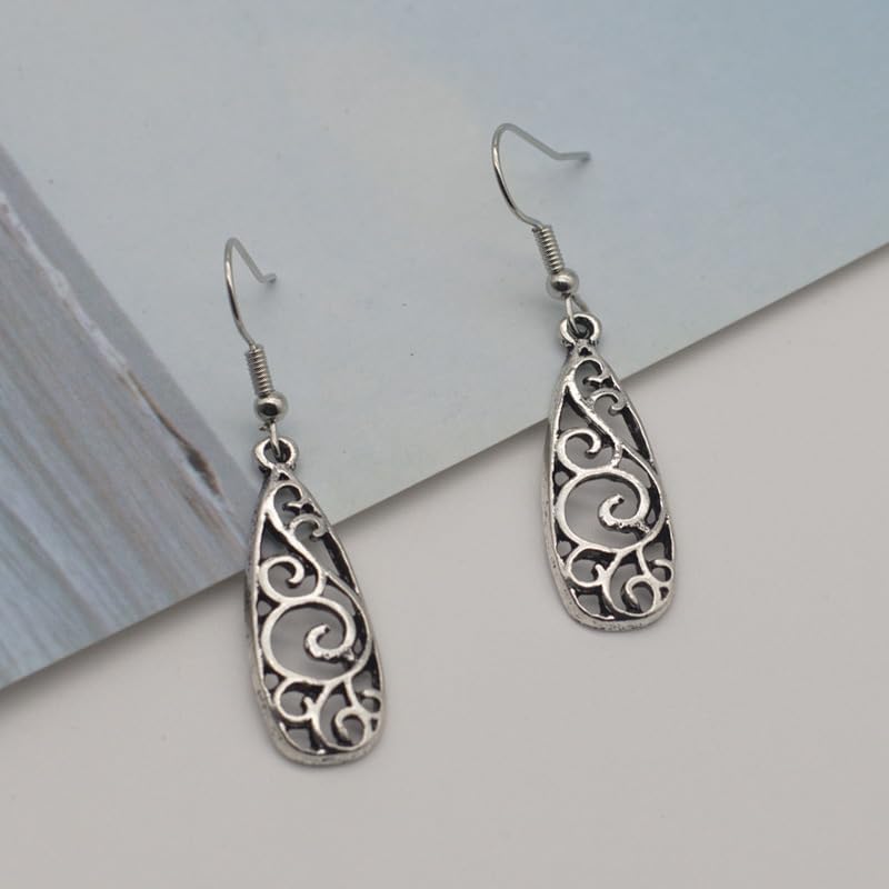 9 Pairs Silver Dangle Earrings for Women Set Retro Vintage Statement Bohemia Boho Drop Earrings Summer Jewelry for Women - style: B