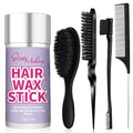 START MAKERS Hair Wax Stick and Slick Back Hair Brush Set for Women Kids Men 5PCS, with Edge Brush, Teasing Brush, Rat Tail Comb & Mini Boar Bristle Brushes for Flyaways, Control, Sleek, Ponytail Buns