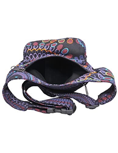 The Collection Royal Handmade Festival Waistpack Boho Hippie Waist Bag Hip Bum Running Belt Fanny Pack Travel Utility Belt (Blk+Prpl) - color: Blk+Prpl