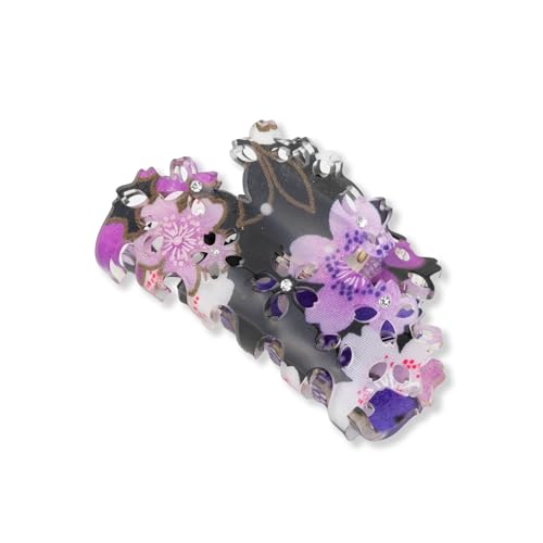 Hair Claw Clip for Women Girls Flower Banana Cute Kawaii Aesthetic Small Hair Clip for Thin Hair (182SAKURA Small/Purple) - color: 182SAKURA small / Purple
