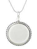 FashionJunkie4Life Sterling Silver Oval Locket Necklaces for Women, 18" Cable Chain - style: Large Clear