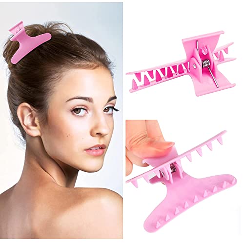 Ondder Hair Clips - Butterfly Hair Clamps, Claw Clips for Styling, Cutting, Coloring, Pro Salon Accessories for Women and Girls - color: Black & Pink