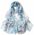 Xyueanlo Scarfs for Women Fashion Scarves Print Pattern Lightweight Sunscreen Scarf Wraps Shawls - color: Peony Blue
