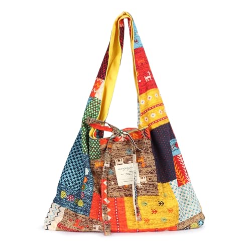 Boho purses Double-sided Tote Colorful boho bag for women - color: Brown