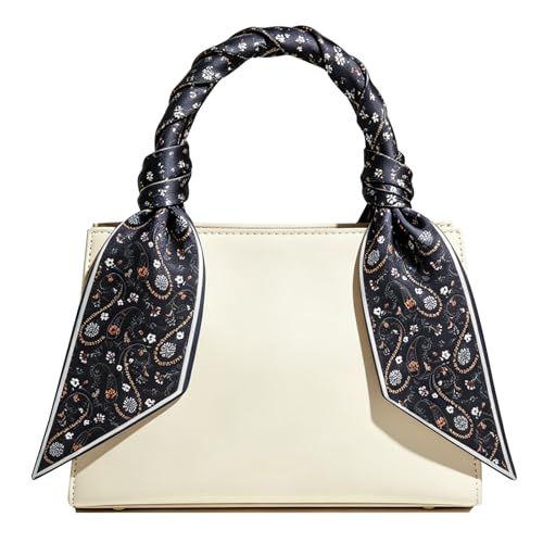 Sumolux Head Hair Scarf for Women Neck Purse Bag Handbags Scarf Like Silk - color: Black New Cashew