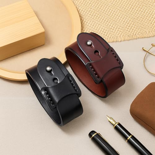 Adjustable Leather Bracelets, Leather Wrap Bracelets Leathers Cuff Bracelet Leathers Wristband for Women for DIY Craft Jewelry Making - style: Punk Rock