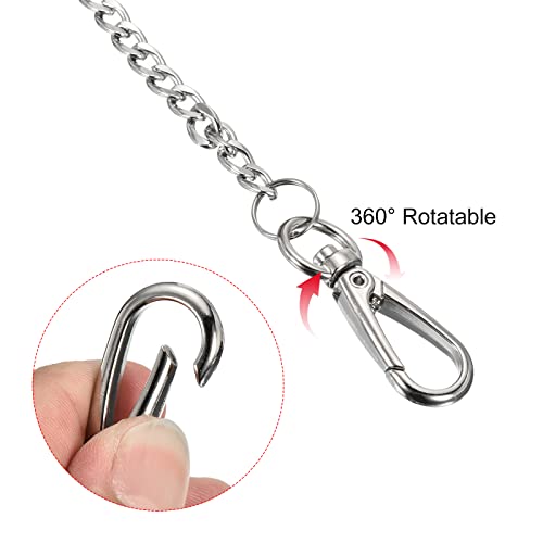 PATIKIL Flat Keychain with Keyring Clasp, 304 Stainless Steel Clip for Jeans Pants Belt Loop Pocket Wallet Purse Handbag