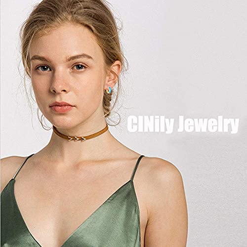CiNily Huggie Earrings Opal Hinged Hoop Earrings Gold Plated Hypoallergenic Small Hoop Earrings for Women Teen Girls Men Sensitive Ears - color: Gold Blue