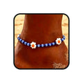 Tgirls Boho Ankle Bracelets for Women Beaded Anklets Chain Beachy Flower Foot Accessories - color: Blue