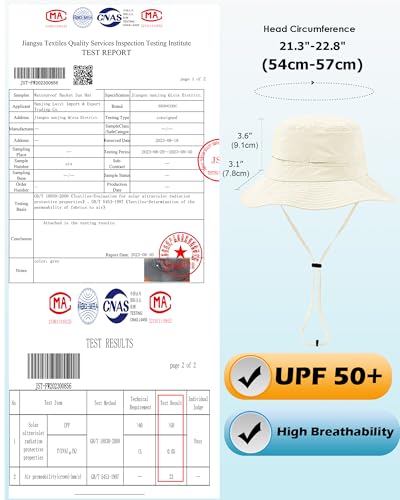 Womens Ponytail Sun Hat Packable UPF50+ Waterproof Bucket Hat Hiking Fishing Safari Hat Foldable Beach Hat - color: Begie