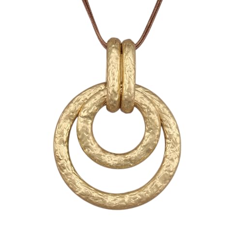 Bohemian Necklaces for Women Long Leather Necklace with Large Pendant Chunky Boho Hippie Jewelry Pendant Chocker Necklace - style: Boho Gold Necklace