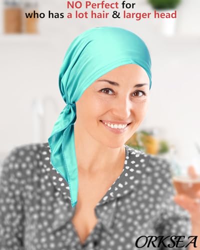 Chemo Headwear for Women Pre-Tied Head Scarf Headwraps Soft Turbans Cancer Hats Chemo Beanie Coverings Scarves - color: Mint Green