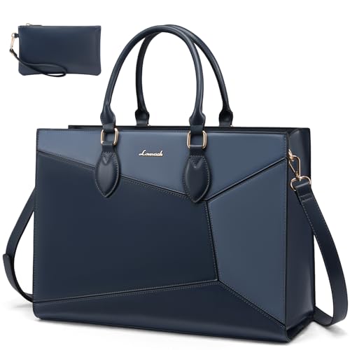 LOVEVOOK Laptop Tote Bag for Women Work Travel, Stylish Teacher Bag Purse Computer Bag, Nurse Bags Briefcase Business Handbag - color: Old Blue - Gorgeous Blue - Phantom Blue(leather), size: 15.6 Inch