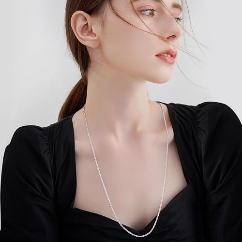 Gacimy 925 Sterling Silver Rope Chain for Women Men, 1.2mm 1.5mm 1.8mm Width 16 18 20 22 24 Inches Length - size: 24 Inches, style: 1.8MM-Width
