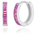 14K Gold Huggie Earrings for Women Silver Huggie Hoop Earrings Cubic Zirconia Huggie Earrings Stud Earrings Lightweight Dainty Hypoallergenic Earrings Jewelry Gifts - color: Silver Hot Pink CZ Huggies