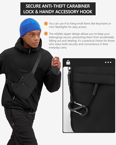 Peicees Small Anti-theft Sling Bag for Men Women Waterproof Mini Crossbody Backpack Chest Bag Travel Passport Phone Holder, Grey - color: Grey