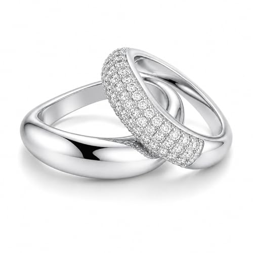 KSF 2Pcs / 3Pcs / 4Pcs Stackable Rings for Women, Gold and Silver Plated Stack Ring Set for Everyday Wear, Gift for Her - color: Multicolor-silver2pcs