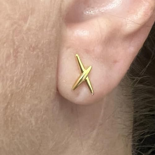 SmileBelle 2 Pairs Daisy Bow Gold Earrings Set for Women, Pearl Bow Earring for Women X Minimalist earrings Seashell Simple Dainty Earrings, Beach earring Gold Stud Earring for Women Trendy - style: X earrings set
