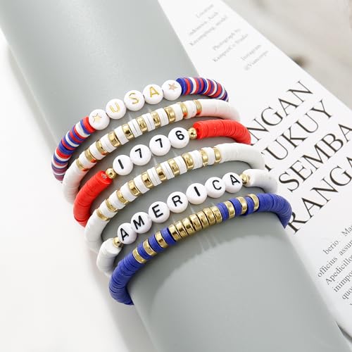 Elegance 11 designs Heishi Beaded Bracelets For Women Polymer Clay Colorful Surfer Stackable Beads Boho Bracelet Summer Beach Jewelry - color: Independent