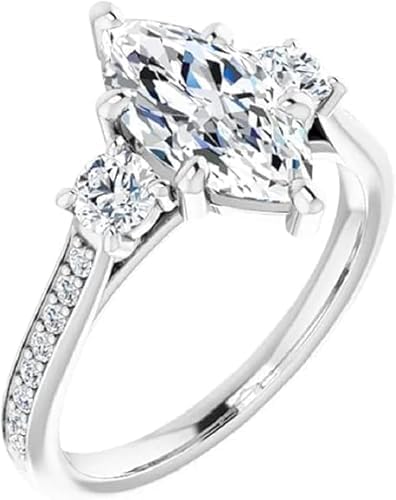 Pretty Jewels 3CT Marquise Cut Lab Created Diamond Bridal Set, Women's Wedding Ring, 14k White Gold Finish - color: Yellow