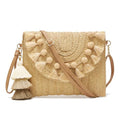 Small Straw Purse for Women Summer Clutch Purses Beach Woven Envelope Bag Raffia Shoulder,Straw Crossbody Bag boho - color: Bobbles Brown