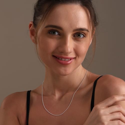 LeCalla 925 Sterling Silver Italian Jewelry Adjustable Chain Necklace, Sliding Bolo Chain Necklace for Women Slider Chain 14 to 24 Inch. - color: Ball Chain