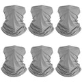 Geyoga 6 Pieces Summer UV Protection Cooling Neck Gaiter Face Clothing Neck Gaiter Mask Scarf Sunscreen Breathable Bandana - color: Dark Grey