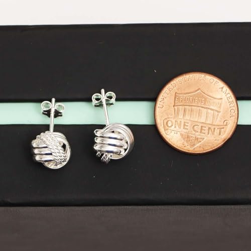 LeCalla 925 Sterling Silver Knot Stud Earrings Jewelry | Italian Design Love Knot Stud Earring | Celtic Knot Stud Earrings for Women - color: Silver Love_Knot